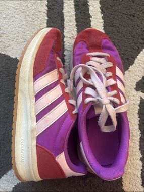 Women's Adidas Cloudfoam Purple & Red Athletic Sneakers
